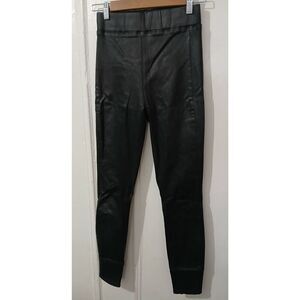 L'agence ROCHELLE black coated moto pants black stretch hi waist